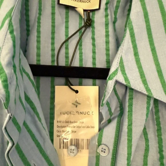 NWT Tuckernuck Delphinium Seersucker Mini Callie Dress - Medium - Picture 8 of 9